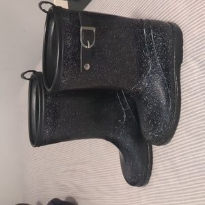 Sparkly black girl's rain boots